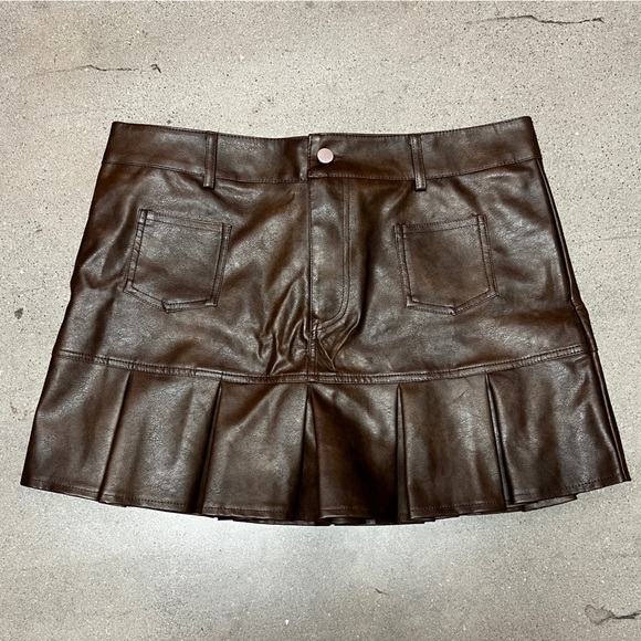 Brown Leather Skirt - Picture 1 of 1